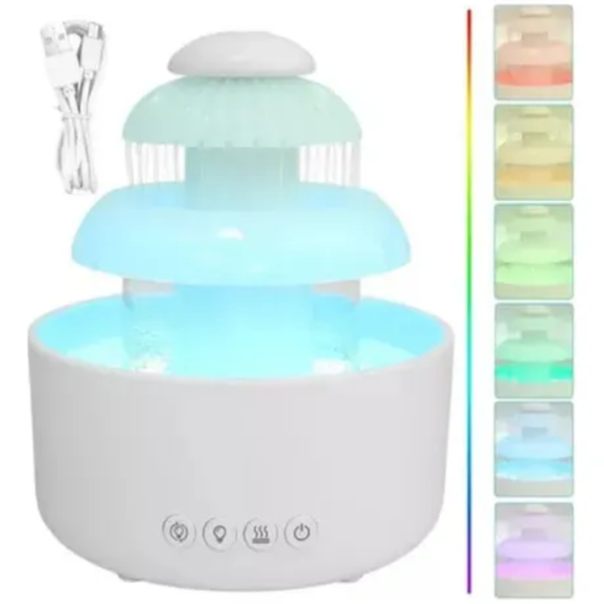 Humidificador Con Fuente Iluminación Led